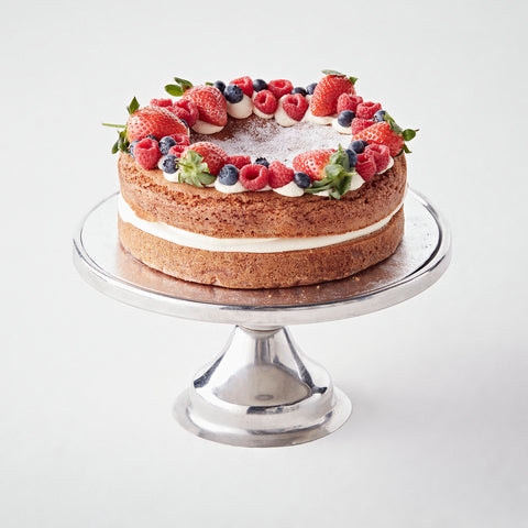 Victoria Sponge with fresh cream and seasonal fruit